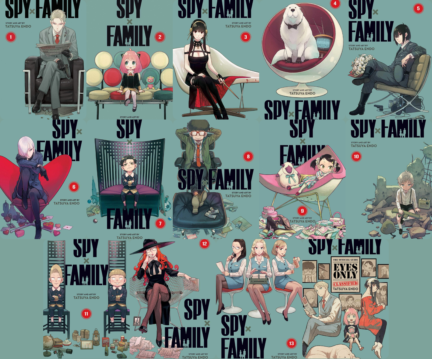 Spy x Family Complete Series Manga Set (Vol. 1-13 + Official Guide)